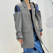 Cutout-Sleeve Longline Blazer