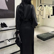 Embellished Split-Hem Shirt Dress