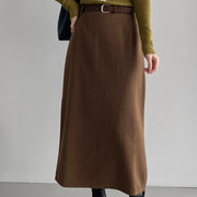 Straight-Cut Long Skirt