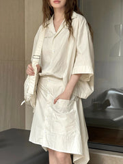 Relaxed Three-Quarter-Sleeve Shirt Dress