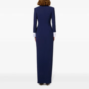 Shawl-Collar Long Blazer Dress
