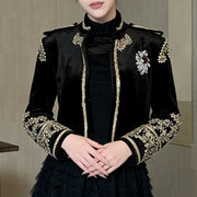 Embellished Open-Front Cropped Jacket