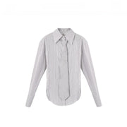 Striped Long-Sleeve Collared Shirt