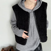 Textured Open-Front Vest