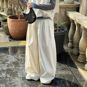Pleated Wide-Leg Relaxed Pants