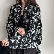Floral Shawl-Collar Cardigan