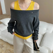 Layered-Look Cold-Shoulder Top