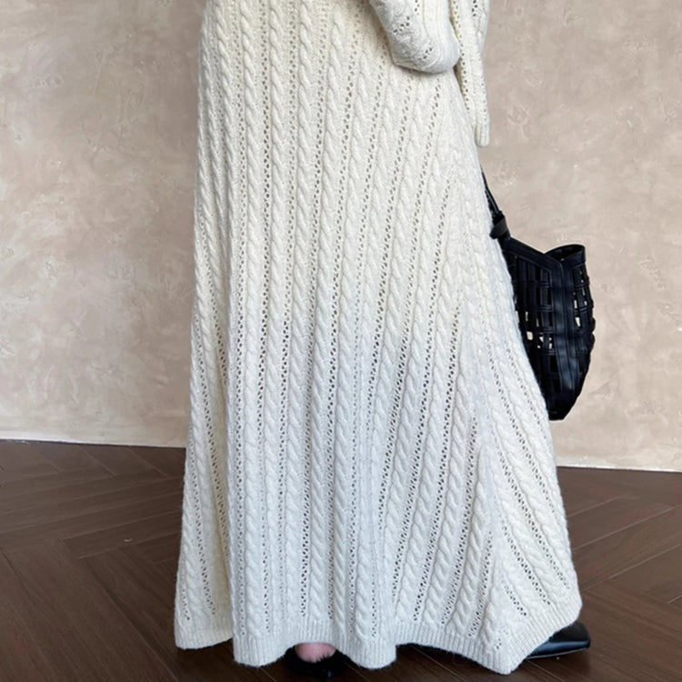 Openwork A-Line Long Skirt