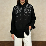 Floral Embellished Long-Sleeve Shirt