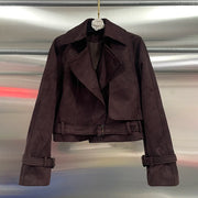 Tie-Waist Cropped Trench Jacket
