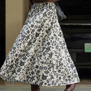 Floral-Print A-Line Skirt