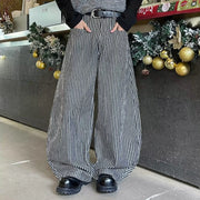 Striped Wide-Leg Pants