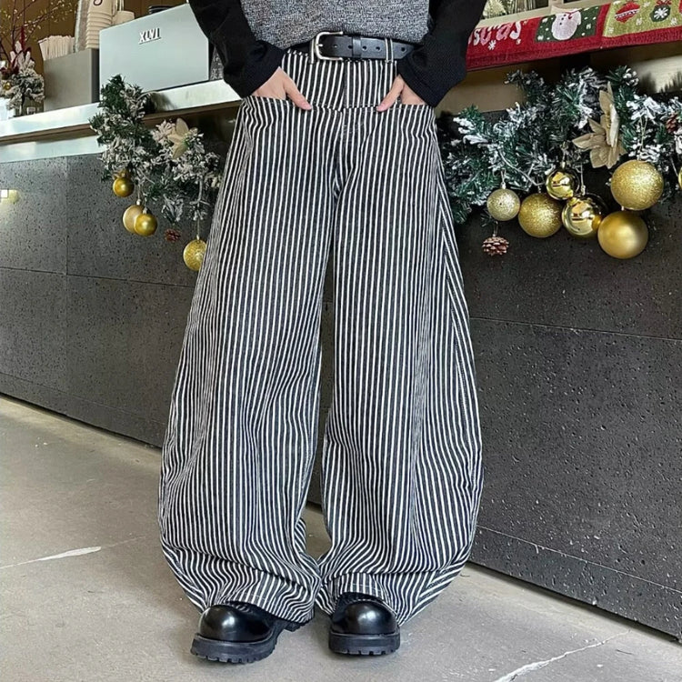 Striped Wide-Leg Pants