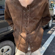 Lace-Up Long-Sleeve Jacket