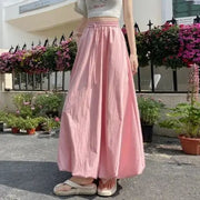 Gathered Bubble-Hem Long Skirt