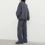 Top and Pleated-Overlay Pants Set