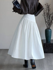 Gathered A-Line Midi Skirt