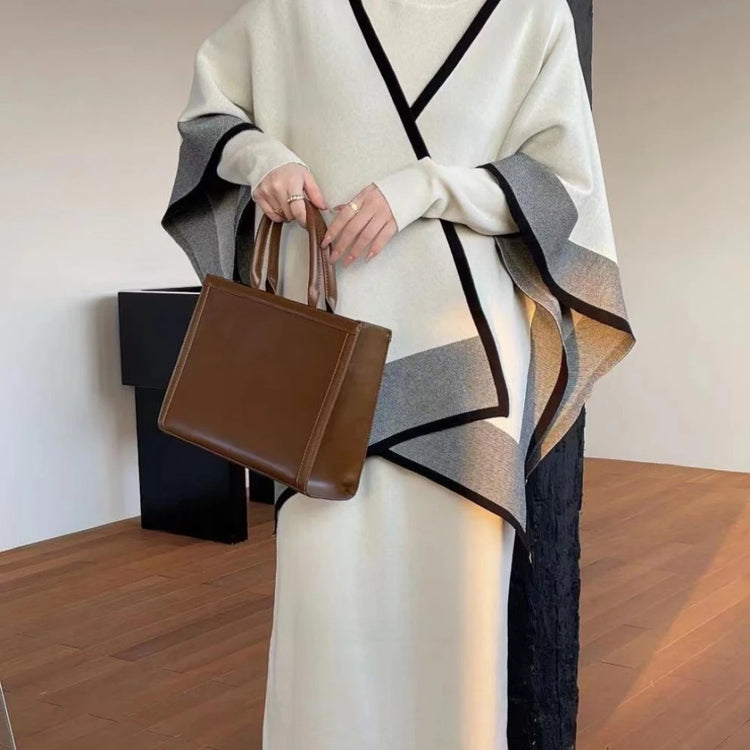 TWOTWINSTYLE Hit Color Spliced Print Two Piece Set Female Long Sleeve Shawl Basics Women's Skirts Set Summer Fashion Style New