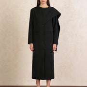 Asymmetric Longline Button-Front Jacket