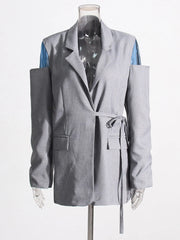 Cutout-Sleeve Longline Blazer