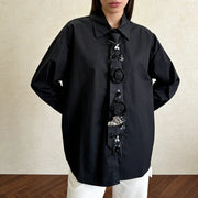 Floral Applique Button Shirt