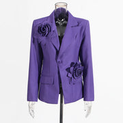 Rosette Single-Button Blazer