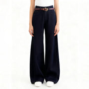 Wide-Leg Tailored Jeans