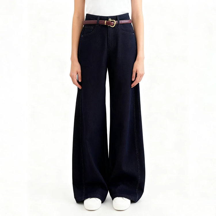 Wide-Leg Tailored Jeans