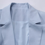 Gathered-Waist Tailored Blazer