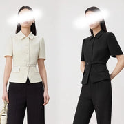 Short-Sleeve Belted Jacket
