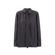 Pinstriped Relaxed Button-Up Shirt