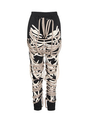 Strap-Detail Drawstring Tapered Pants