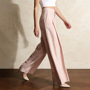 Pleated Wide-Leg Tailored Pants