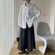 Lace-Panel Relaxed Button Shirt