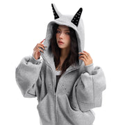 Ear-Detail Hooded Jacket