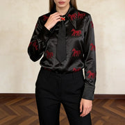 Animal-Motif Collared Shirt