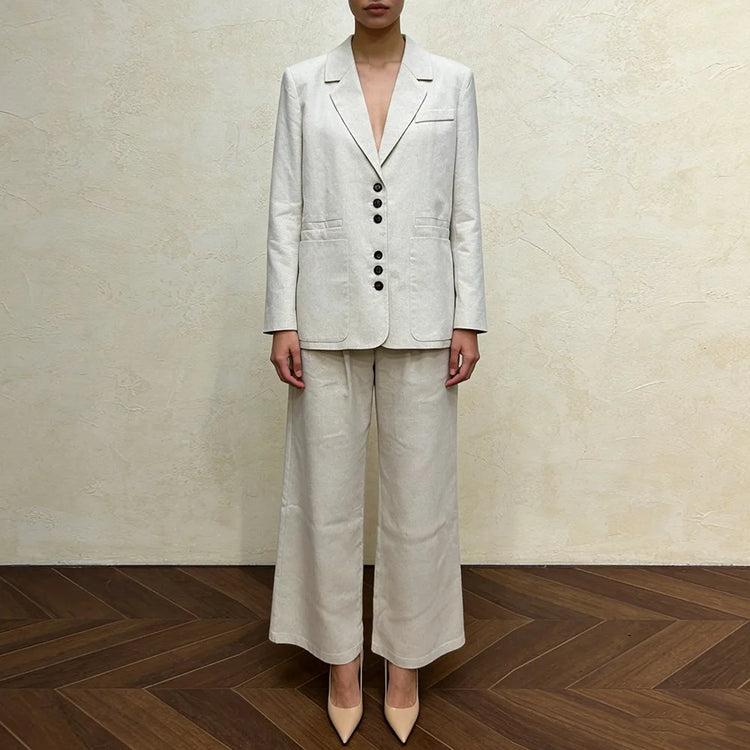 Blazer and Cropped Pants Set