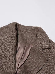 Notched-Lapel Long Coat