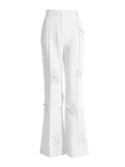 Floral Applique Blazer or Flared Pants