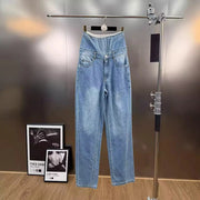 Pleated High-Waist Straight-Leg Pants