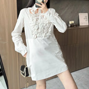 Floral Applique Shirt Dress