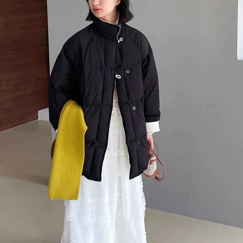 Stand-Collar Padded Longline Coat