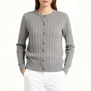 Textured Round-Neck Cardigan