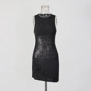 Embellished-Waist Halter Mini Dress
