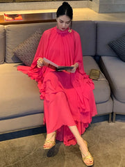 Tiered Ruffle-Hem Relaxed Dress