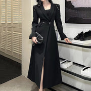 Embellished-Shoulder Blazer Dress