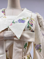 Floral Oversized-Collar Dress