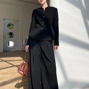 Stand-Collar Peplum Jacket