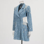 Embellished Cutout Blazer Dress