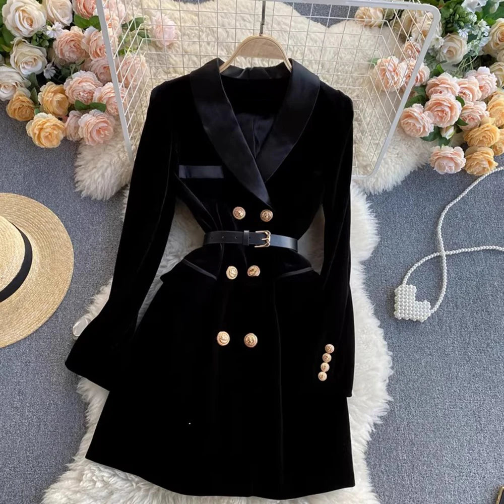 Double-Breasted Mini Blazer Dress